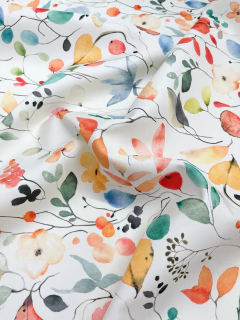 Gabardina Acrílica IMPERMEABLE - Florcitas Aquarela Vibrante