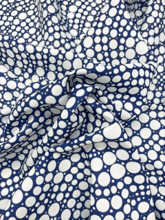 Gabardina Acrílica IMPERMEABLE - Fondo Azul y Lunares