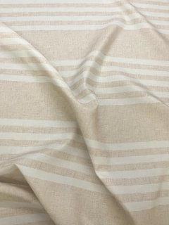 Gabardina Acrílica IMPERMEABLE - Fondo Lino Beige 5 rayas - comprar online