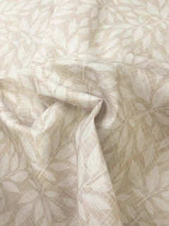 Gabardina Acrílica IMPERMEABLE - Fondo Lino Beige Hoja Dentada - comprar online