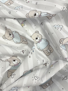 Batista Estampada - Osito Dormilón Gris - comprar online