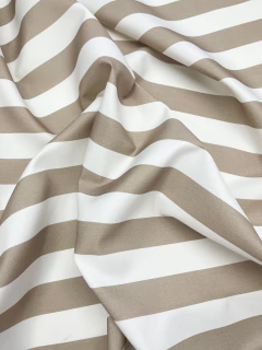 Gabardina Acrílica IMPERMEABLE- Raya Ancha Beige - comprar online