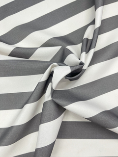 Gabardina Acrílica IMPERMEABLE- Raya Ancha Gris - comprar online