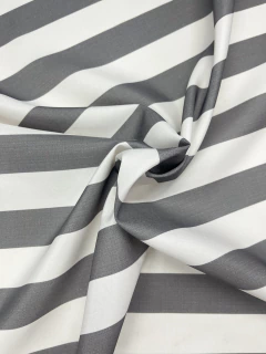 Gabardina Acrílica IMPERMEABLE- Raya Ancha Gris - comprar online