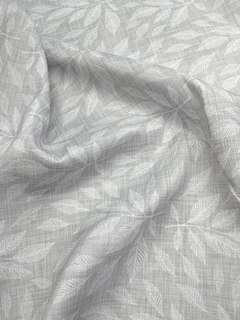 Gabardina Acrílica IMPERMEABLE - PREVENTA Fondo Lino Gris Hoja Dentada