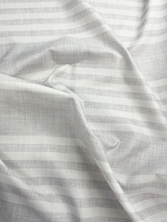 Gabardina Acrílica IMPERMEABLE - Fondo Lino Gris 5 rayas