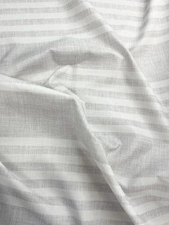 Gabardina Acrílica IMPERMEABLE - Fondo Lino Gris 5 rayas