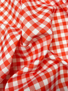 Gabardina Acrílica IMPERMEABLE - Cuadro Rojo - comprar online