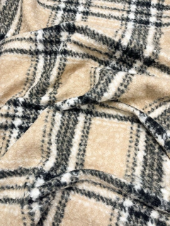 Paño Boucle - Cuadrille Beige y Negro