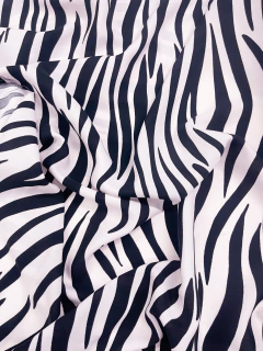 Poplín Fibrana - Zebra Rosa Bebé y Negro