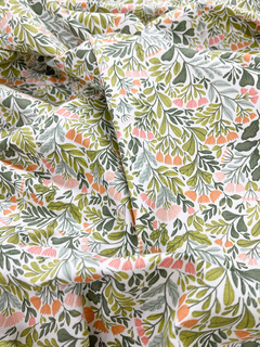 Gabardina Estampada - Ramito Verde y Florcitas