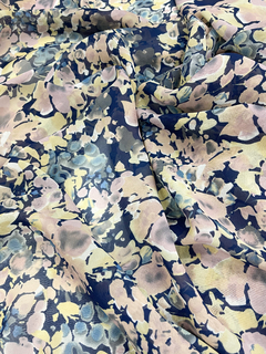 Gasa Estampada - Pintitas Azul, Rosa y Amarillo