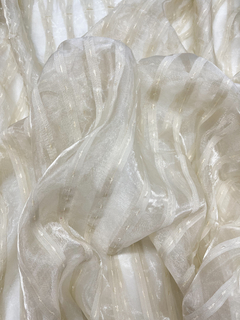 Voile 3 de ancho - Natural Rayado con Pintitas