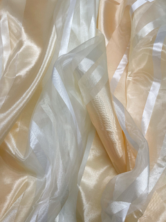 Voile 3 de ancho - Durazno y Rayas