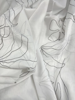 Voile 3 de ancho - Flores Relieve