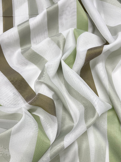 Voile 3 de ancho - Rayas Anchas Verdes