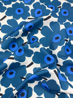 Gabardina Acrílica IMPERMEABLE - Flor Mari Azul