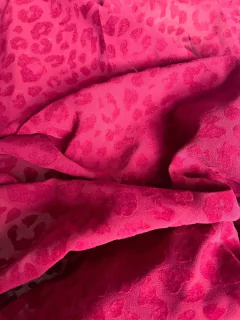Gasa Estampada - Animal Print Bordo