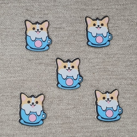 ADESIVO EVA . PREMIUM CACHORRINHA NA XÍCARA C/20