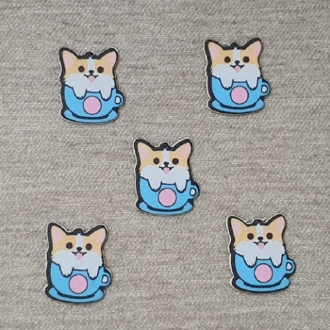 ADESIVO EVA . PREMIUM CACHORRINHA NA XÍCARA C/20