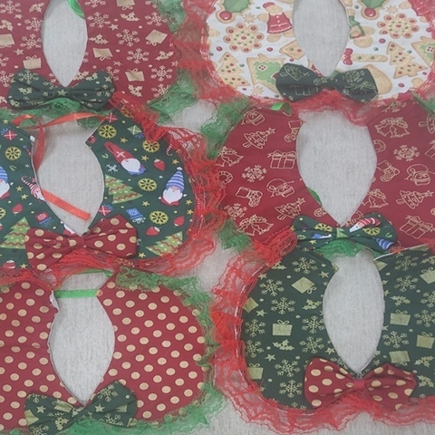 BABADOR TECIDO SORTIDA NATAL RENDA C/8 (RO)
