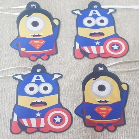 KIT GRAVATA CETIM MINIONS HEROIS C/15 (FD)
