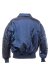 jaqueta bomber azul marinho com bolsos frontais e patches da NASA e das missões Apollo