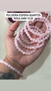 Pulseira esfera 6mm quartzo rosa