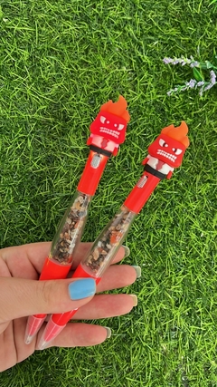 Caneta raiva divertidamente cornalina com led