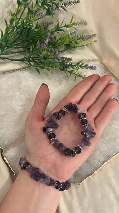 Pulseira cascalhão ametista