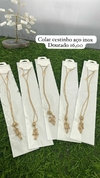 Colar cestinho dourado aço inoxidável