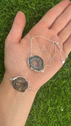 Pulseira geodo banho prata