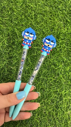 Caneta capitão América com led sodalita