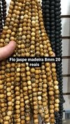 Fio esfera jaspe madeira 8mm