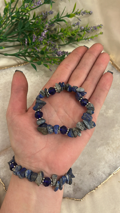 Pulseira cascalhão lapiz lazuli