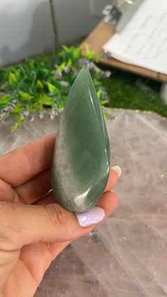 Chama quartzo verde com quartzo branco