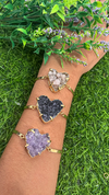 Pulseira com detalhe drusa coração