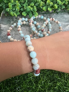 Pulseira jaspe imperial esfera 8mm