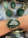 Bracelete chapa de agata verde (a peça será de nossa escolha)