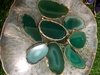 Pingente chapa de agata verde (banho dourado)