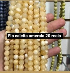 Fio esfera calcita amarela 8mm