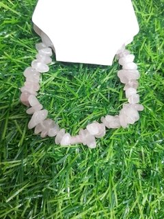 Pulseira Cascalho Quartzo Rosa