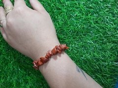 Pulseira Cascalho Jaspe vermelho - comprar online