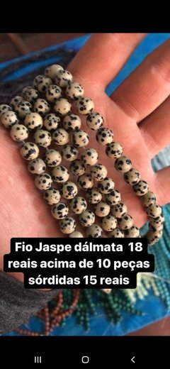 Fio esfera Jaspe dálmata 8mm