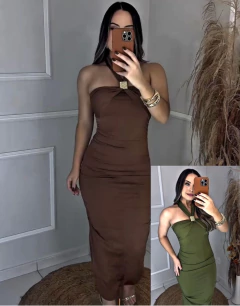 Vestido Midi com FIVELA - EM VÁRIAS CORES (Veste 38/42) - comprar online