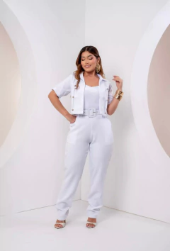 Macacão Alfaiataria + Blazer - Branco (Veste 38/42) - Loja Girls Chick