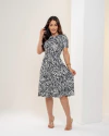 Vestido MIDI Natalia - Estampa P&B (Veste 40/42)
