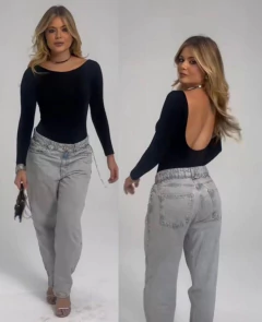 Body Manga Longa com Costa Nua - Poliamida (Veste 38/42) - comprar online