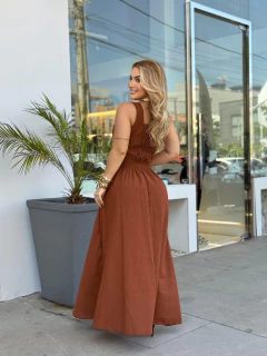 Conjunto Cropped + Saia Ellegant - Marrom (40/44) na internet