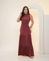 Vestido Longo Mara - Vinho (Veste 40/42) - comprar online